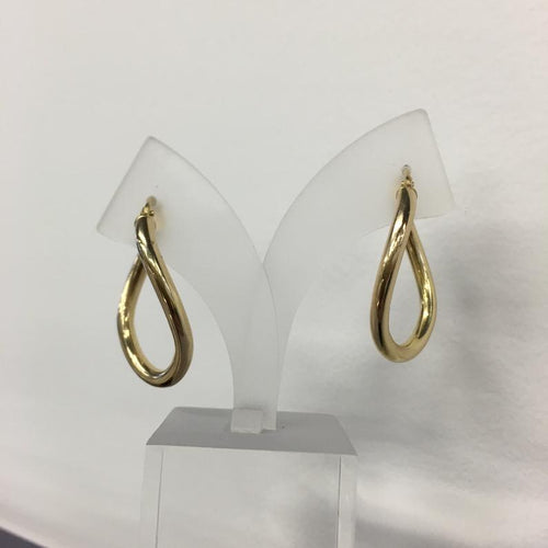 Vintage Swirl Oval Hoop in 14k Gold