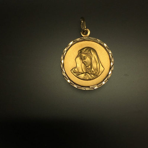 Vintage Madonna 14k Gold Double Sided Pendant