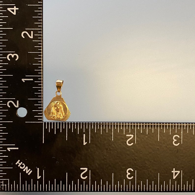 Vintage Virgin Mary Pendant 10k Yellow Gold