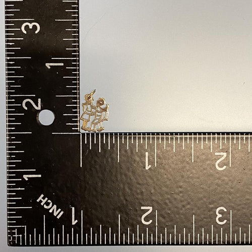 Tiny Vintage Gemini Zodiac Pendant 10k Yellow Gold