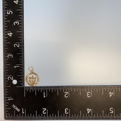 Libra Gold Vintage Zodiac Pendant in 10k