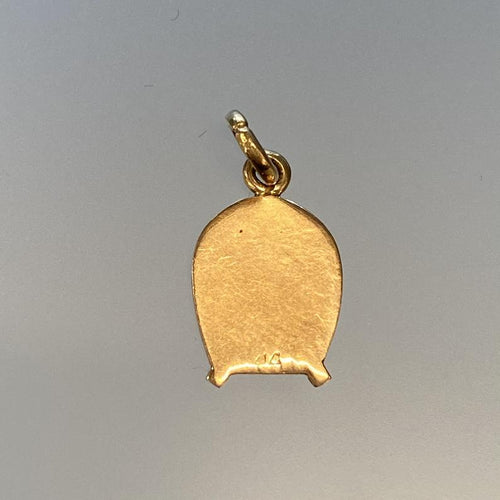Libra Gold Vintage Zodiac Pendant in 14k
