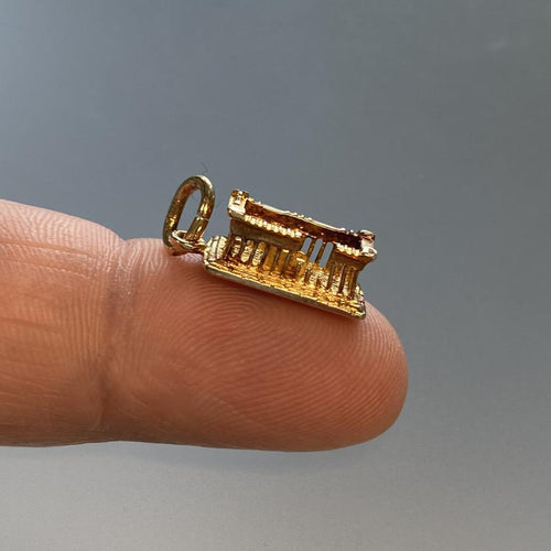 Vintage Acropolis Charm Pendant in 10k Gold