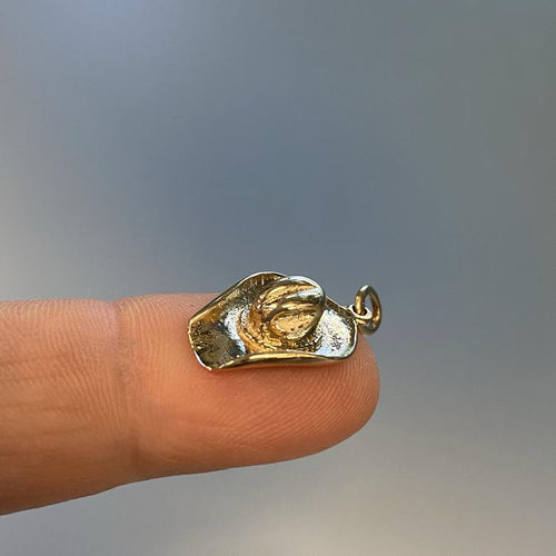 Vintage Cowboy Charm Pendant in 10k Gold