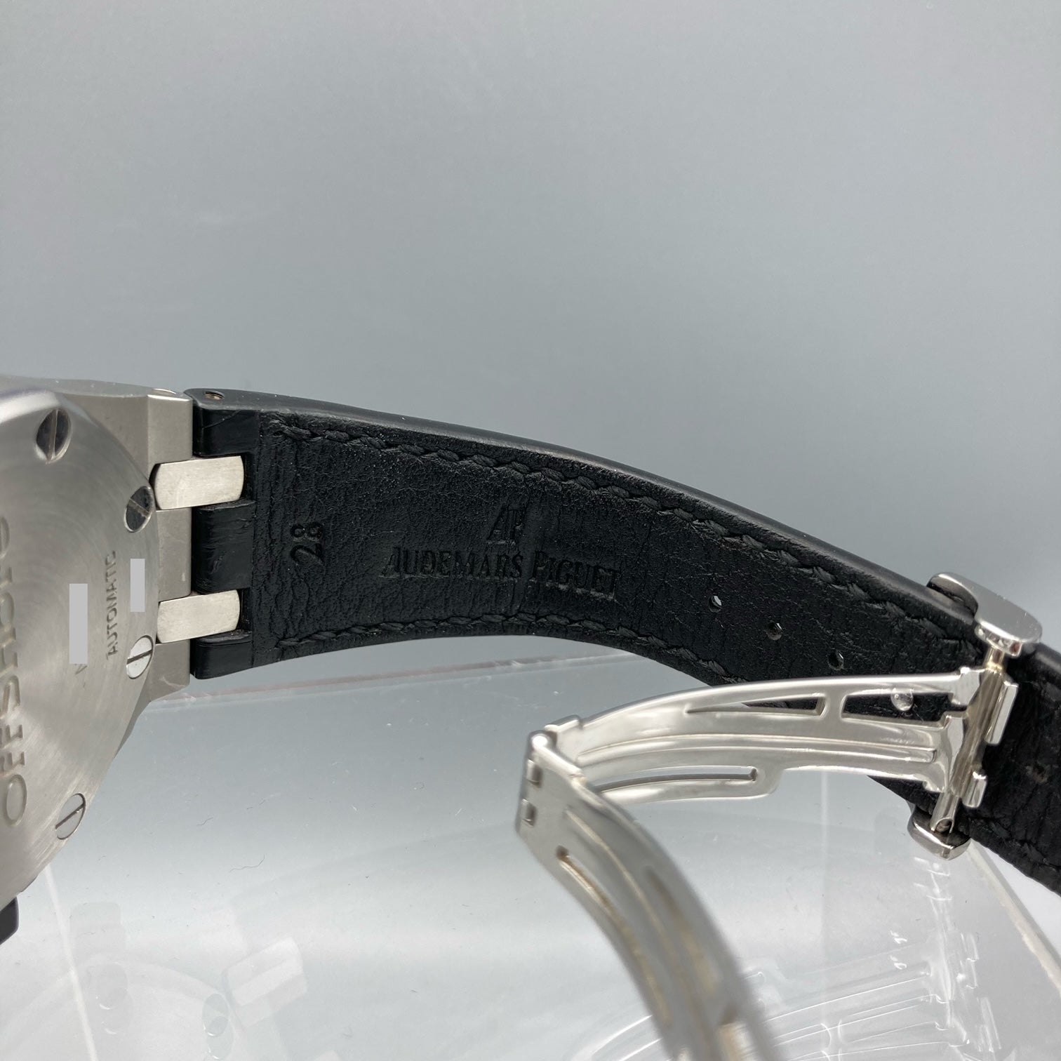 Audemars Piguet Royal Oak Men's Black Watch with Leather Strap - 26020ST.OO.D001