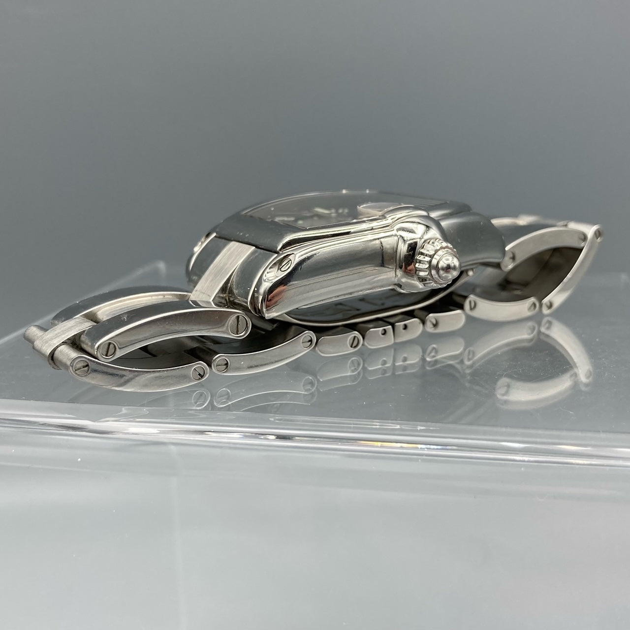 Cartier Roadster Gray Silver Tuxedo Dial Steel Watch W62001V3