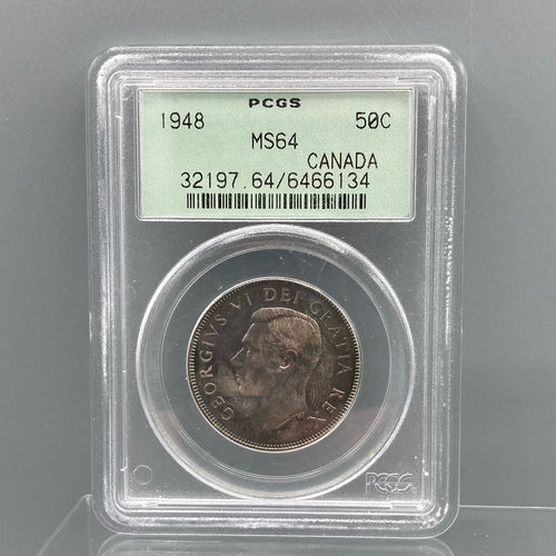 CANADA GEORGE VI 50 CENTS 1948 - PCGS MS64