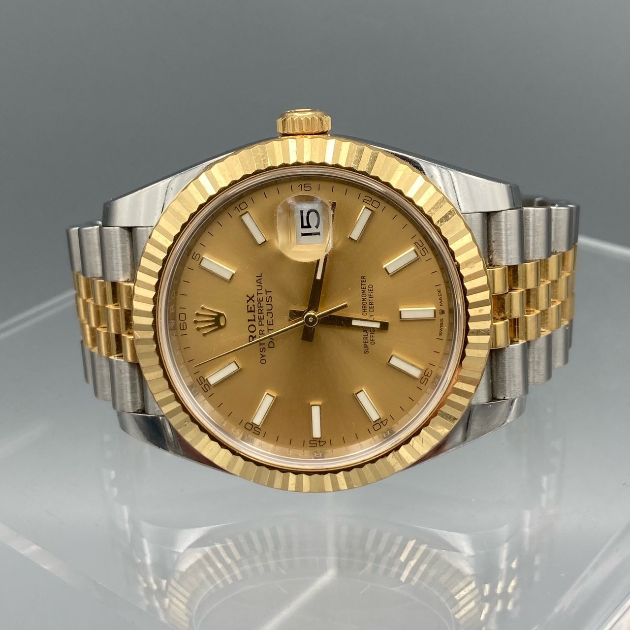 Rolex Datejust 41 Oystersteel and Yellow Gold Champagne Dial 126333