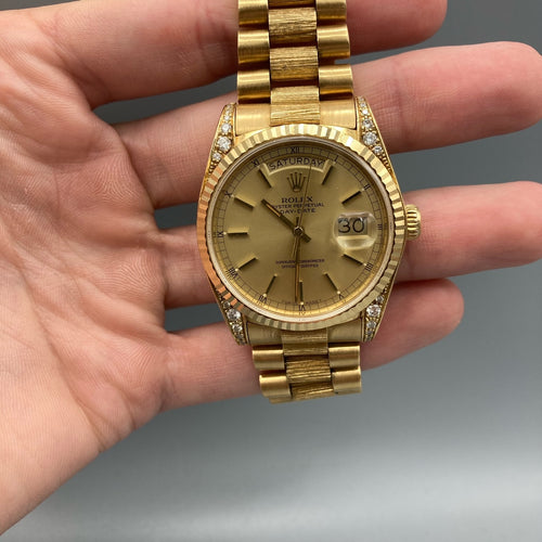 Rolex President Day-Date 36mm Yellow Gold Champagne Dial Watch 18038