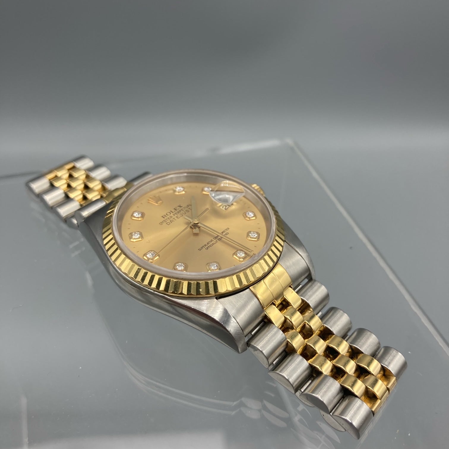 Rolex Datejust 36 Champagne Diamond Dial SS/18kt Solid Gold - 16233