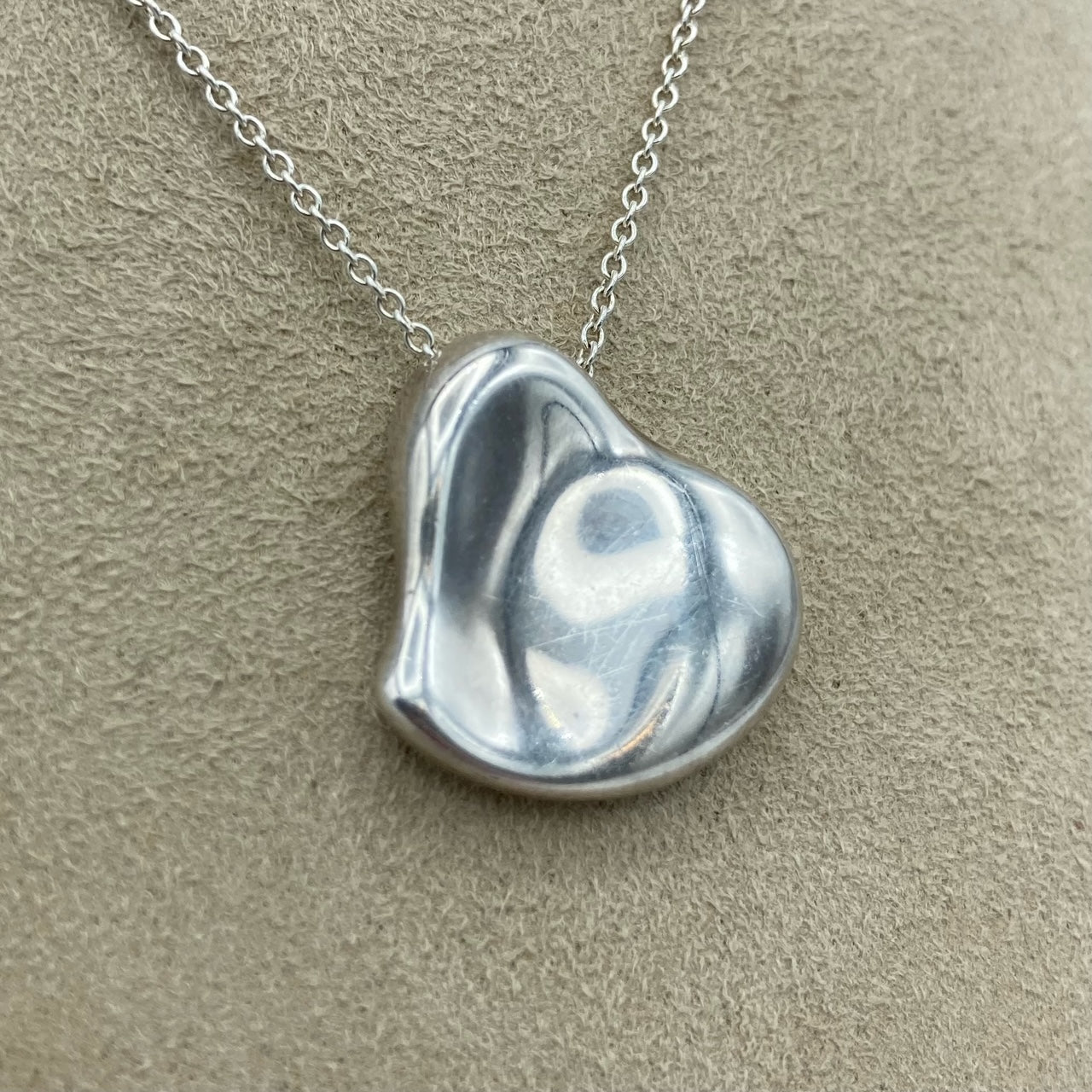 Tiffany Elsa Peretti Full Heart Sterling Silver Pendant