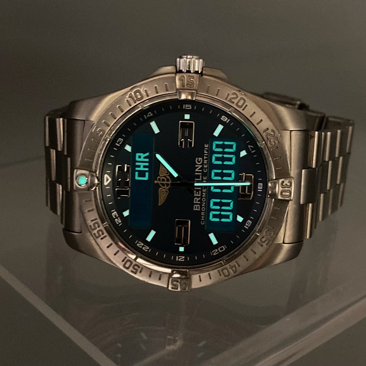 Breitling Aerospace Alarm Chronograph Quartz Analog-Digital Men's Watch E79362