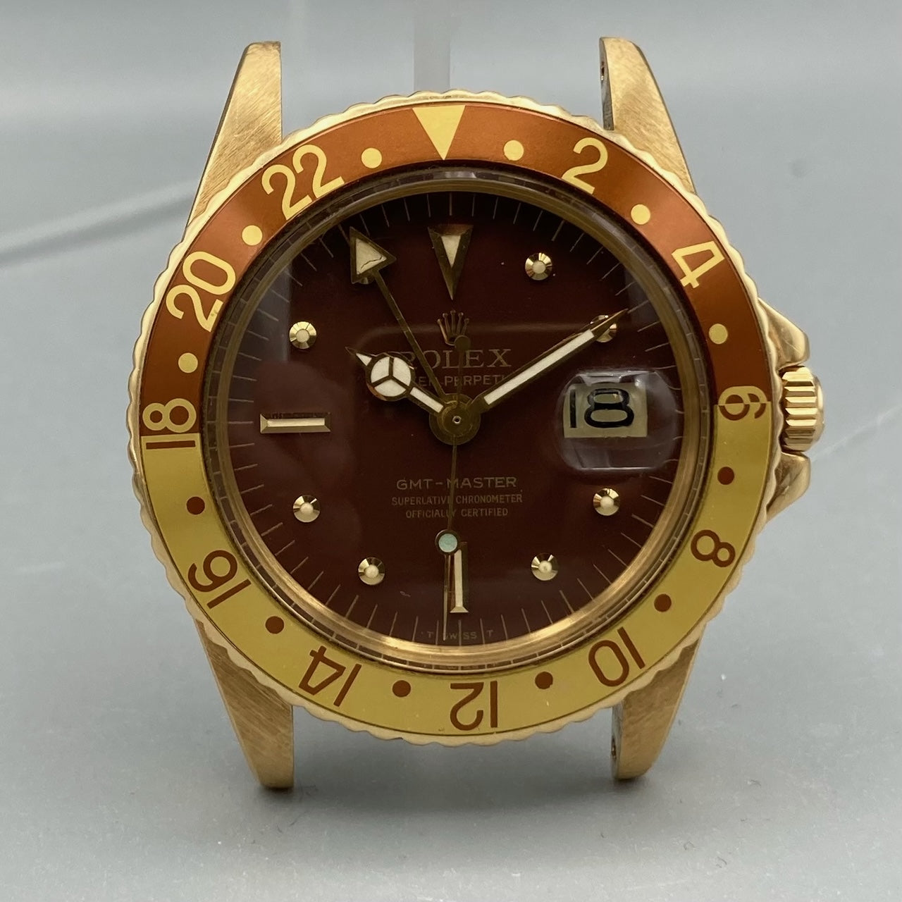 Rolex 1972 Gold GMT-Master Root Beer Nipple Dial 1675