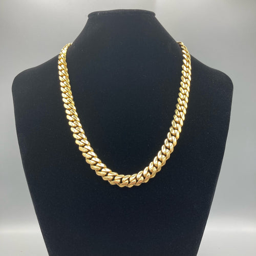 10k Yellow Gold Solid Cuban Link Chain 22.5"