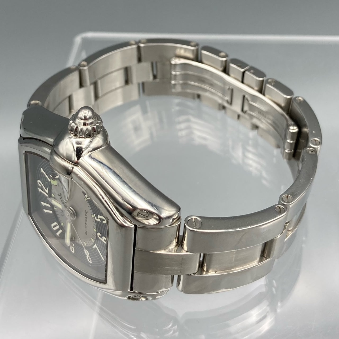Cartier Roadster Gray Silver Tuxedo Dial Steel Watch W62001V3