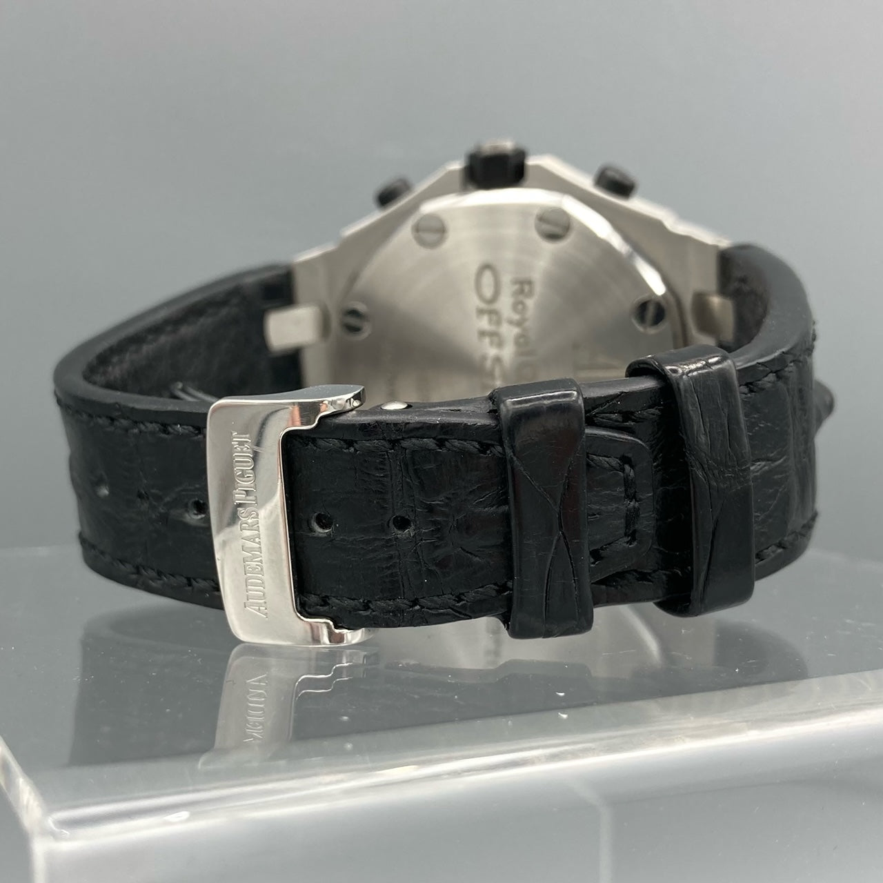 Audemars Piguet Royal Oak Men's Black Watch with Leather Strap - 26020ST.OO.D001