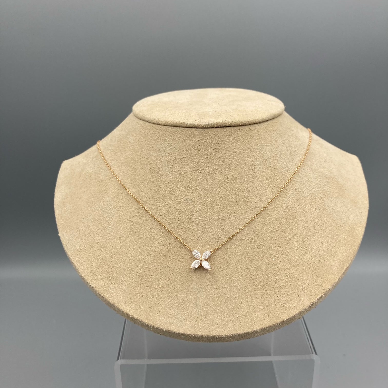 Tiffany & Co. Victoria Pendant Necklace 18K Rose Gold with Diamonds Medium