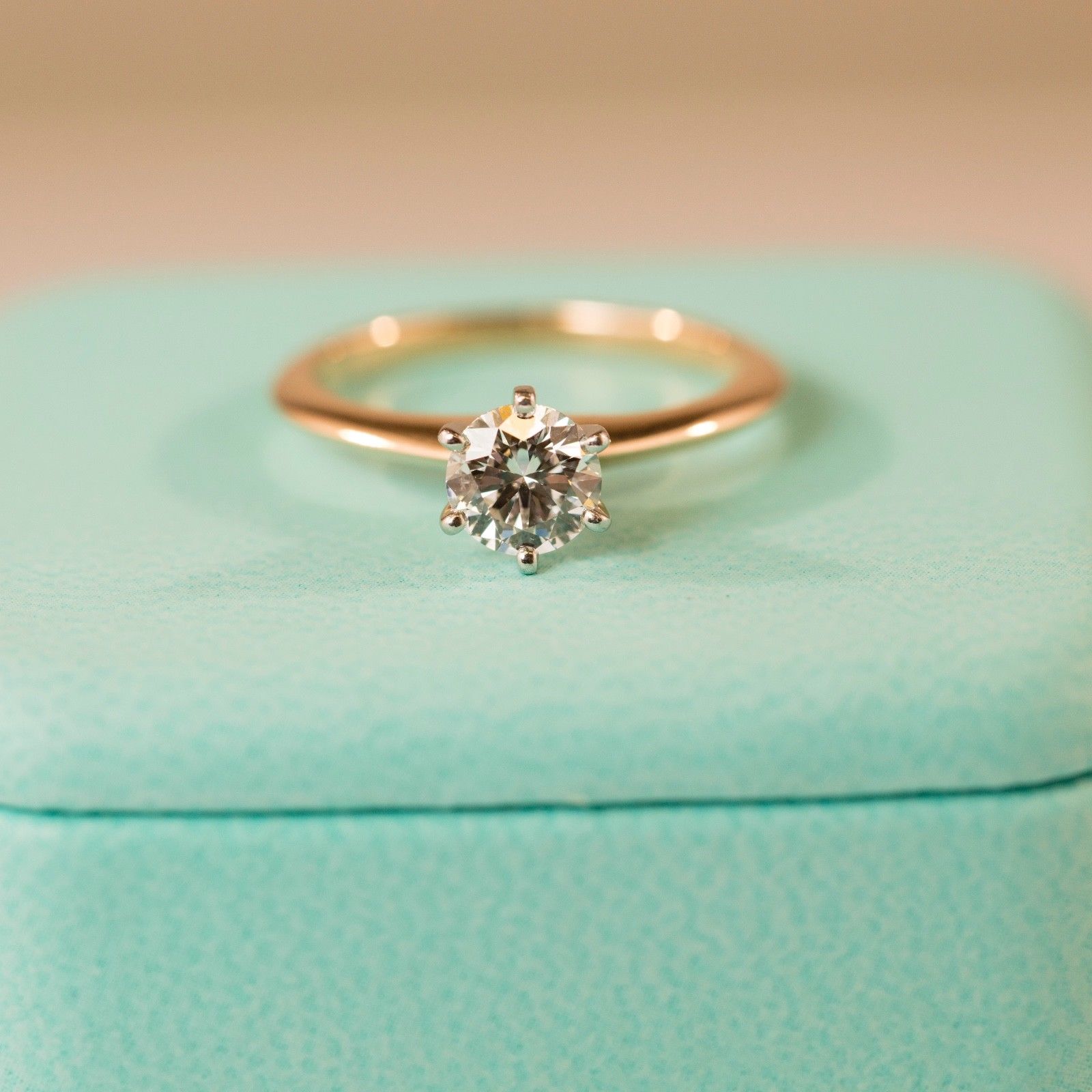 Tiffany & Co. Diamond Engagement Ring .71ct Gold and Platinum
