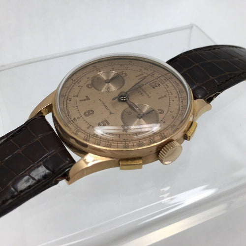 Chronographe Suisse Antimagnetic 18K Solid Rose Gold Watch Vintage