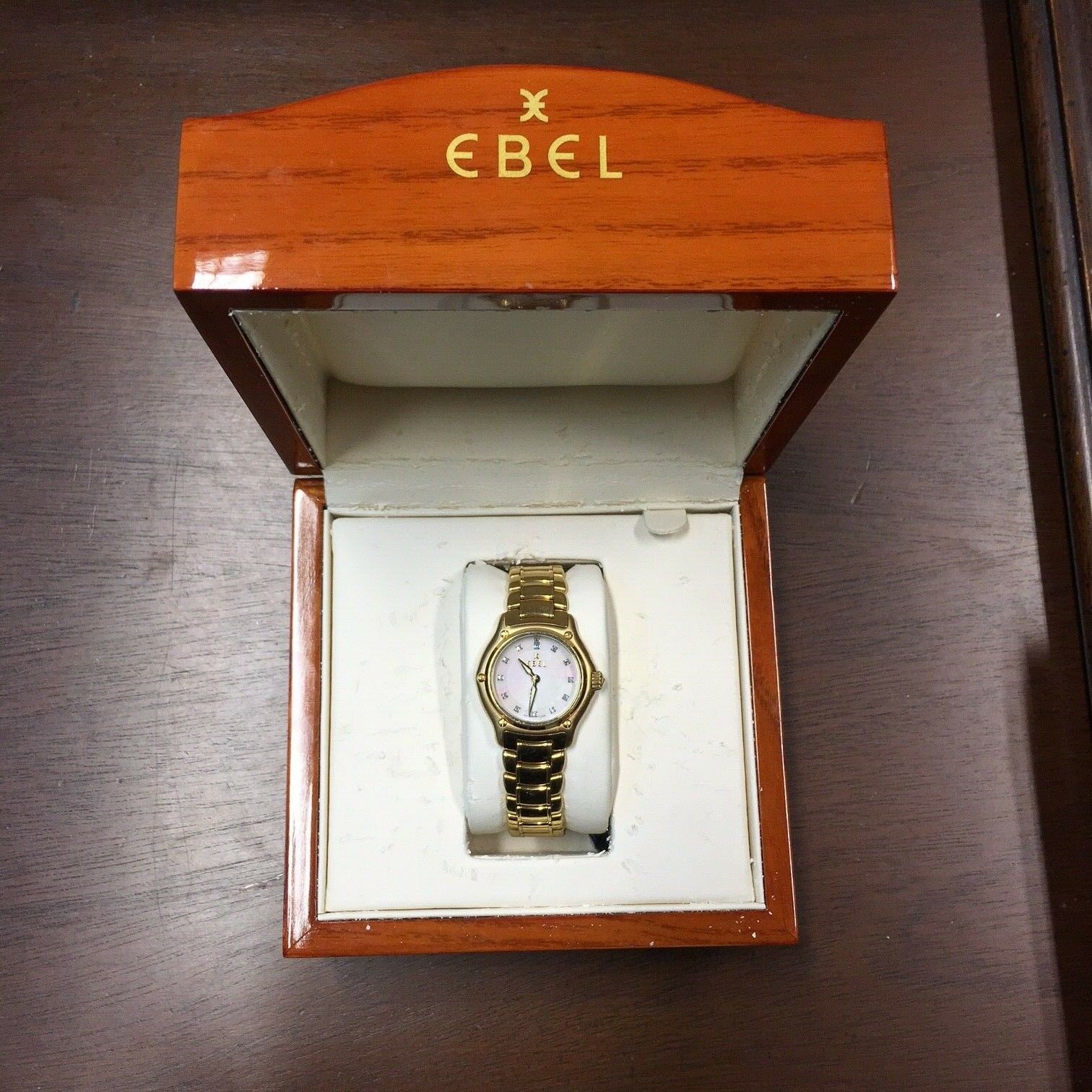 Ebel Lady's 18K Yellow Gold Mother of Pearl with Diamond Dial 1911