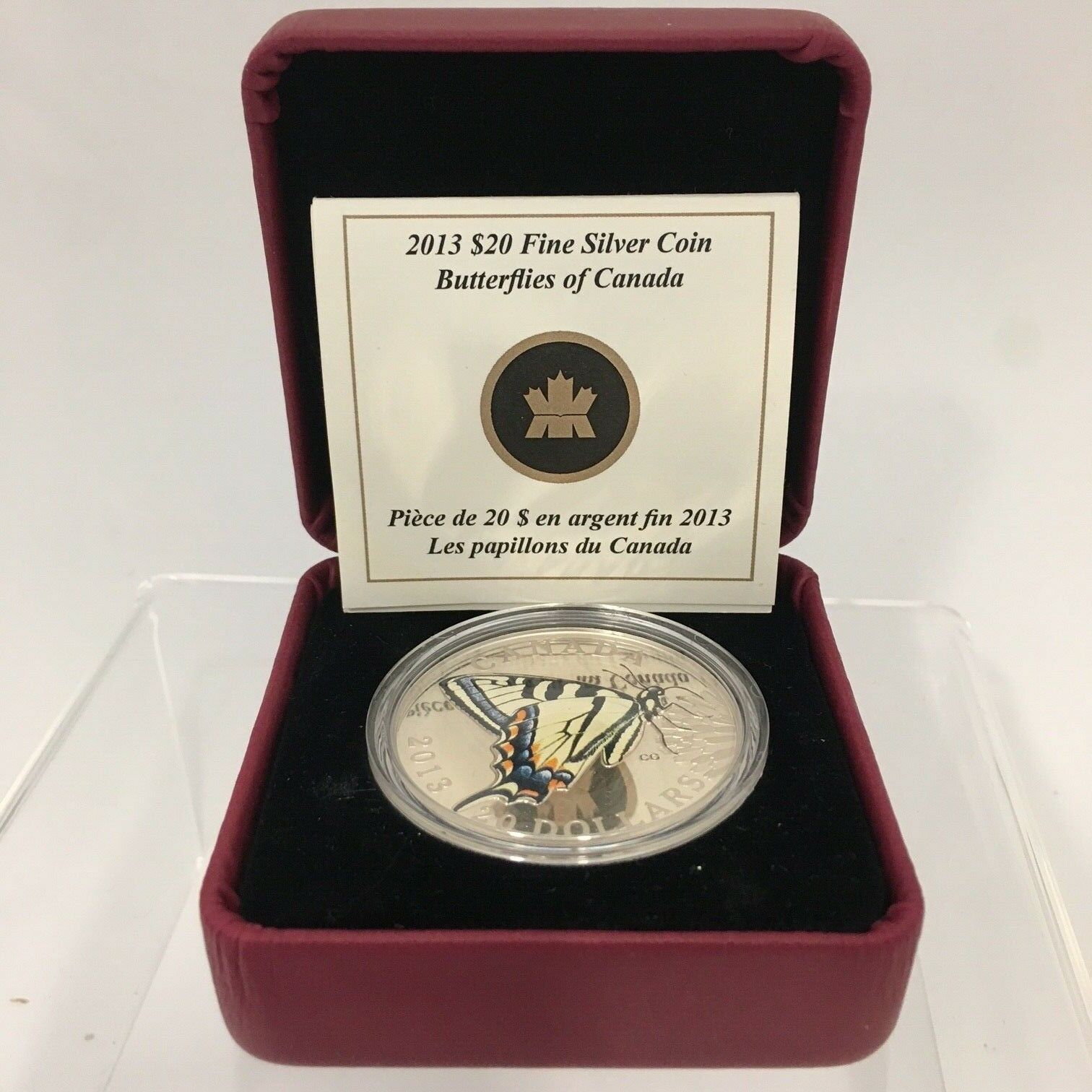 2013 $20 Fine Silver Coin Butterflies of Canada Canadian Tiger Swallowtail