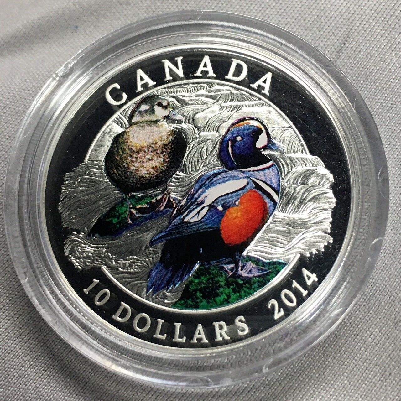 2014 $10 Fine Silver Coin Harlequin Duck 99.99%