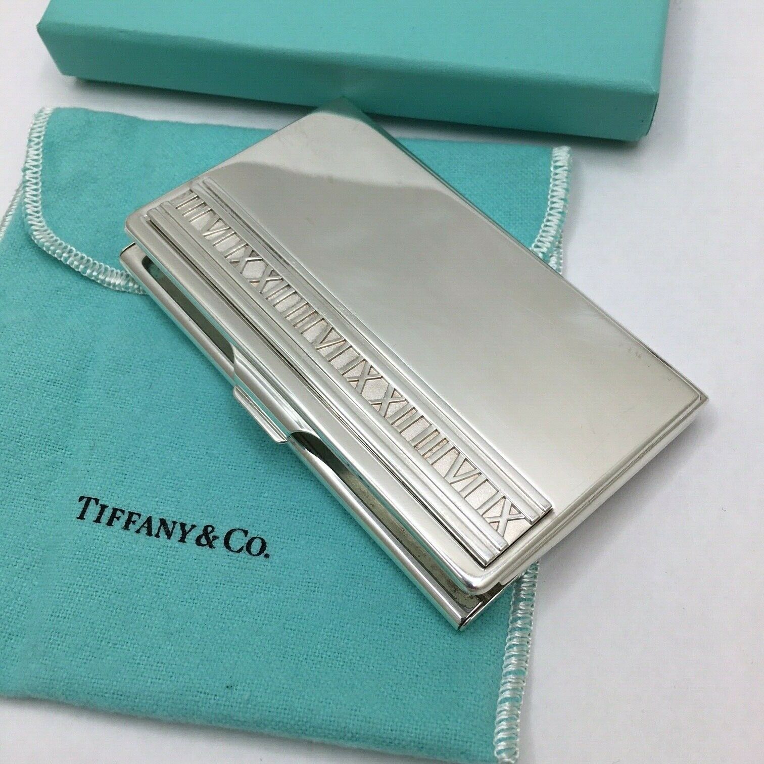 Authentic Vintage Tiffany & Co. Sterling Silver "Atlas" Business Card Case