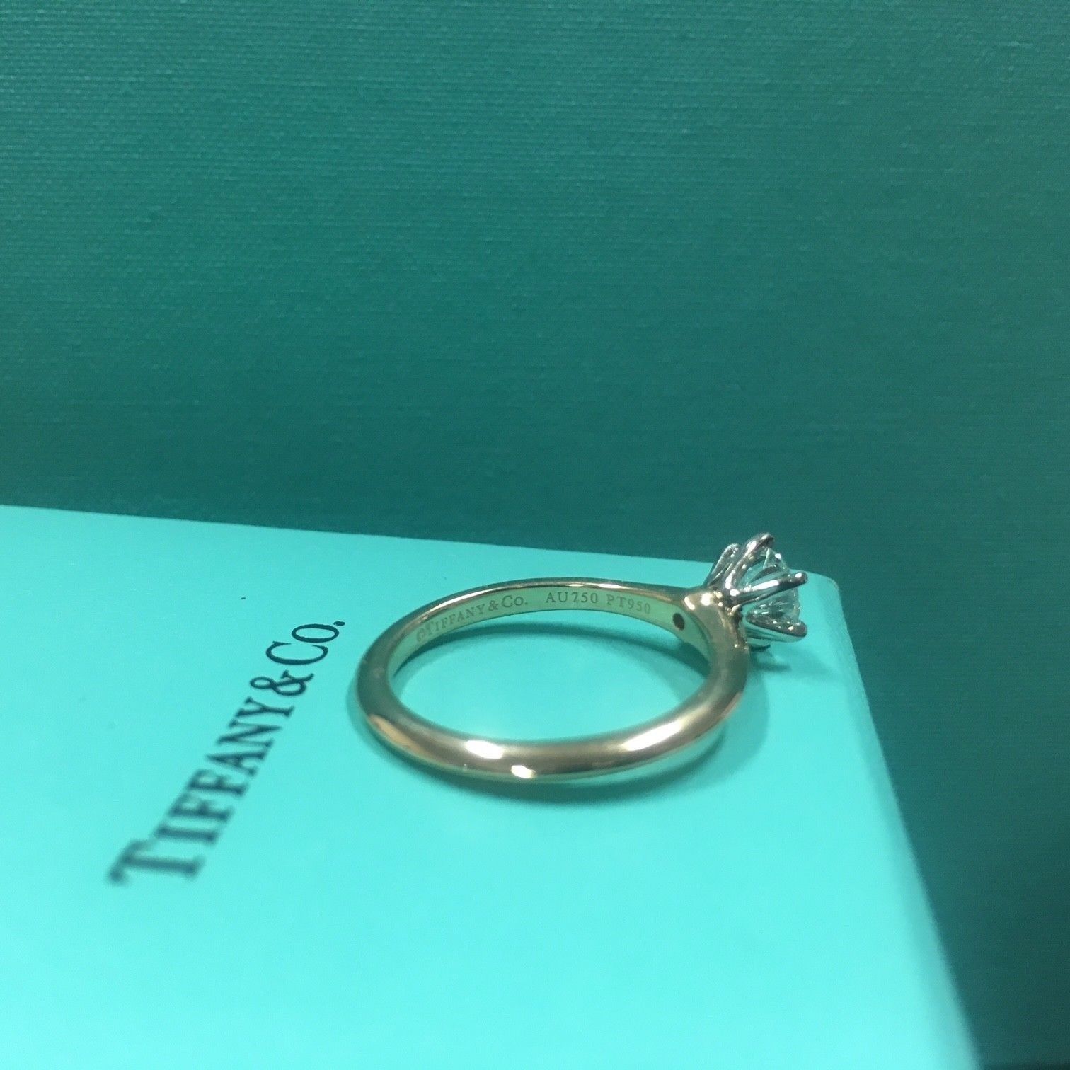 Tiffany & Co. Diamond Engagement Ring .71ct Gold and Platinum