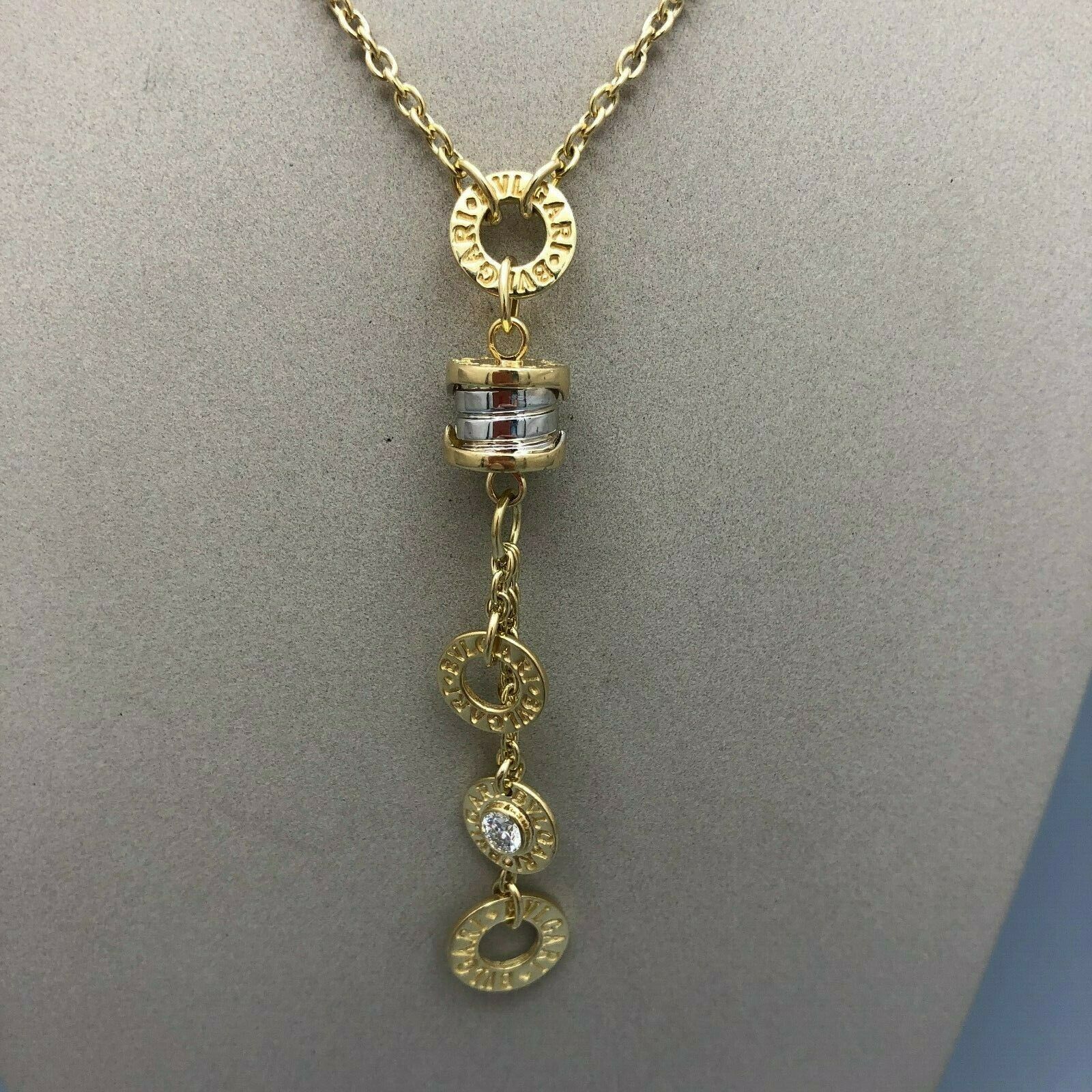 Bvlgari B Zero One 18K Yellow Gold Lariat Necklace with Diamond