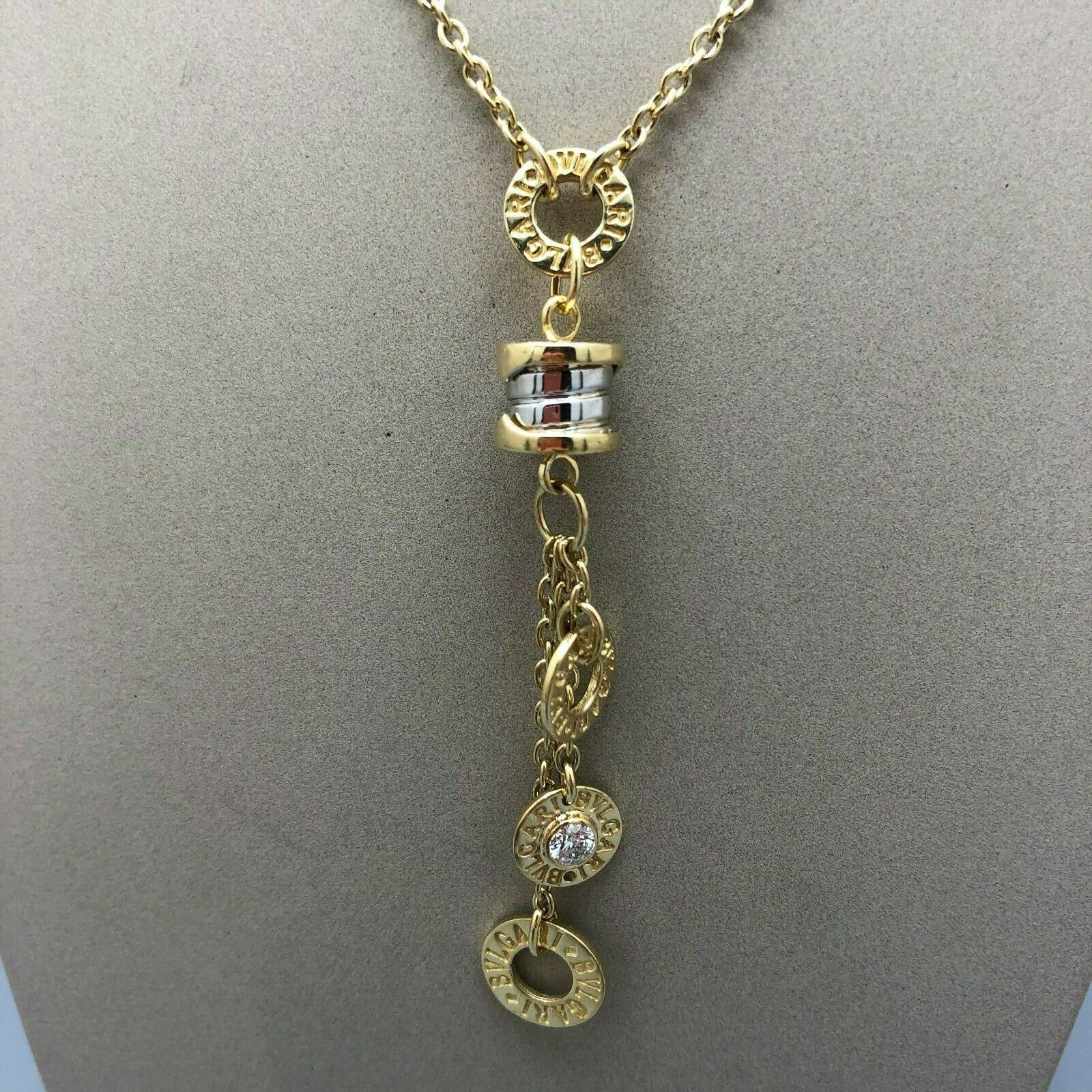 Bvlgari B Zero One 18K Yellow Gold Lariat Necklace with Diamond