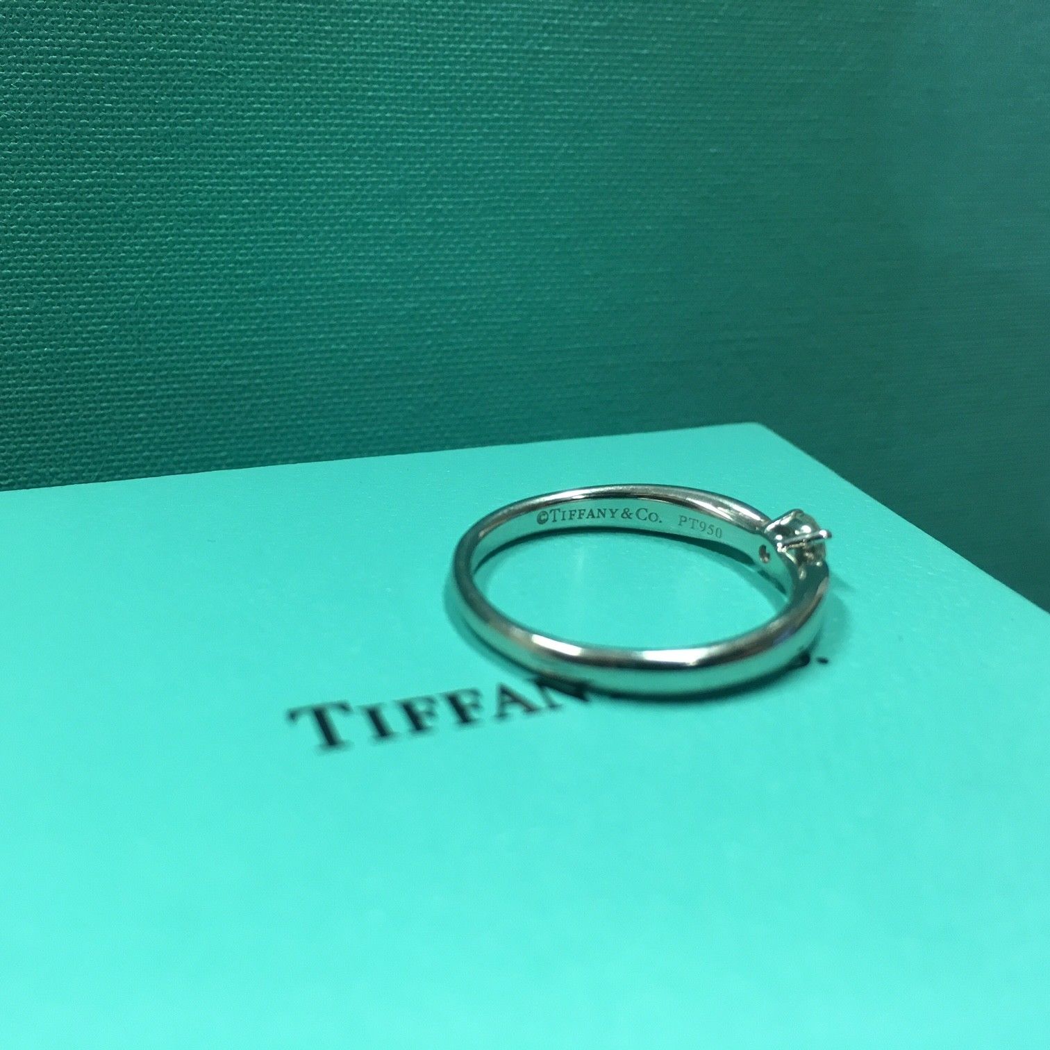 Tiffany & Co. Platinum Diamond Engagement Ring .18ct
