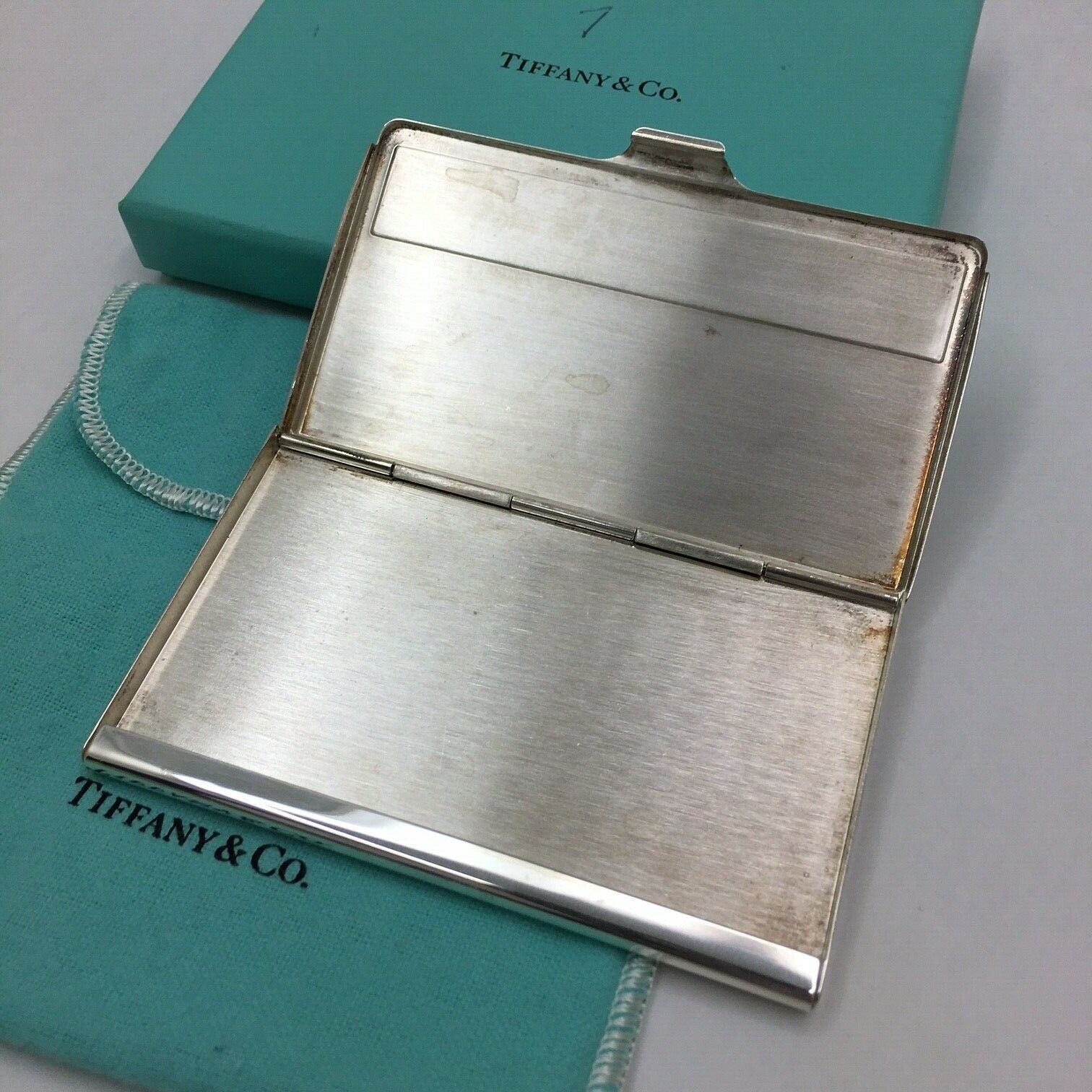 Authentic Vintage Tiffany & Co. Sterling Silver "Atlas" Business Card Case
