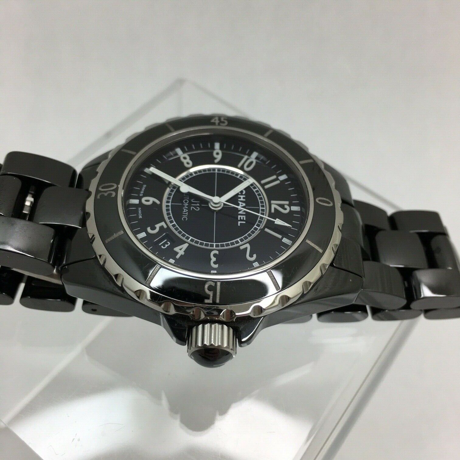 Chanel J12 Black Ceramic Automatic Midsize Watch H0685